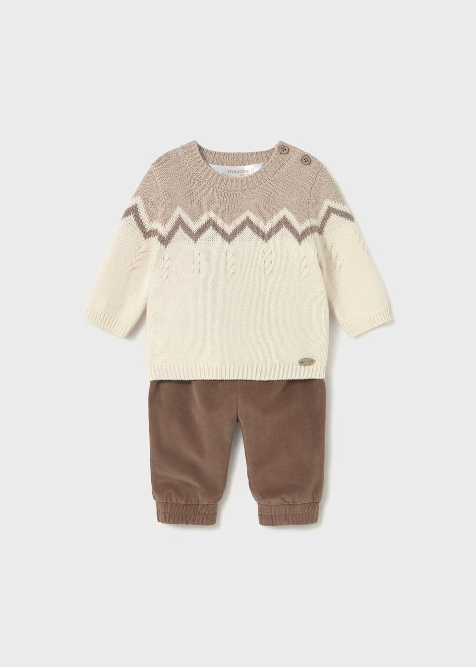 MAYORAL: NEWBORN BOY PANTS AND SWEATER SET