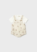 Mayoral: Newborn Boy Printed Dungaree with T-shirt Set