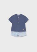 MAYORAL: Infant Boys Sailboat Printed Shorts and Navy Polo Set
