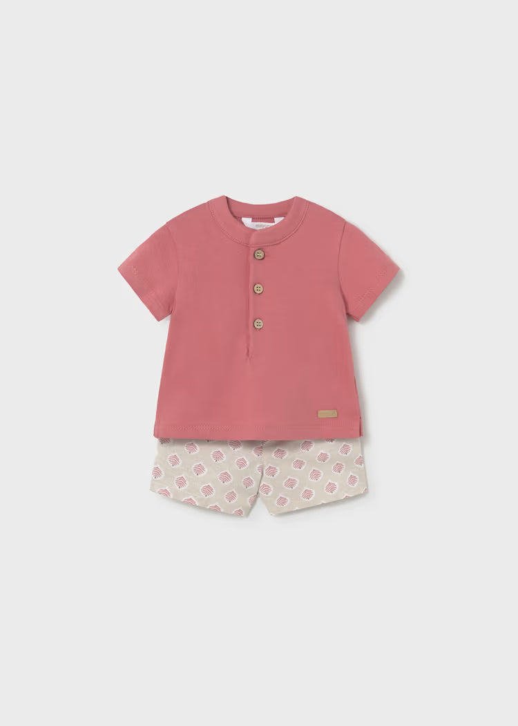 MAYORAL : Newborn Boy Printed Shorts and Polo Set