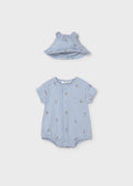 Mayoral: Newborn Boy Romper and Hat Set