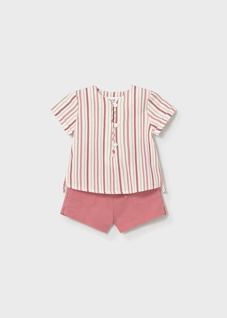 Mayoral: Newborn Boy Shorts and Striped Shirt Set