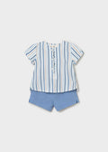 Mayoral: Newborn Boy Shorts and Striped Shirt Set