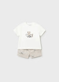 MAYORAL : Newborn Boy Shorts and Teddy Bear T-shirt Set