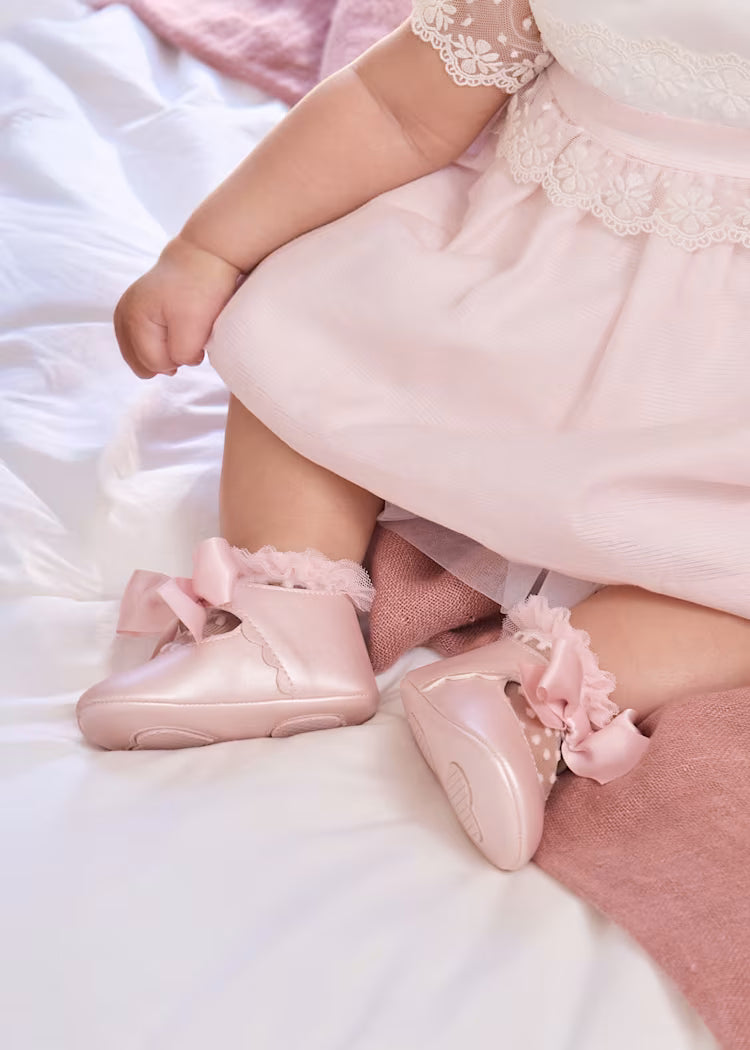 MAYORAL : Newborn Girl Bow Mary Janes
