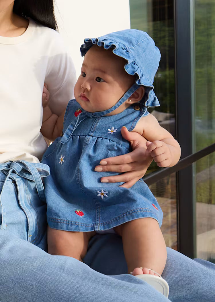 Mayoral: Newborn Girl Dress with Hat Set
