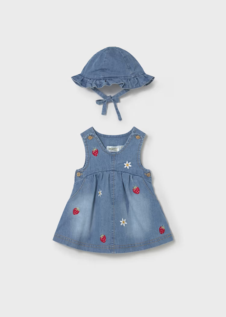 Mayoral: Newborn Girl Dress with Hat Set