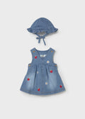 Mayoral: Newborn Girl Dress with Hat Set