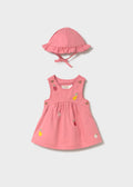 MAYORAL : Newborn Girl Dress with Hat Set