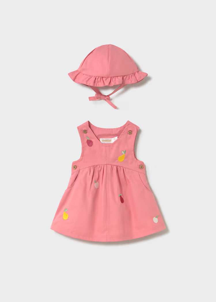 MAYORAL : Newborn Girl Dress with Hat Set