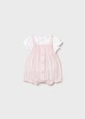 MAYORAL : Newborn Girl Dungaree and T-shirt Set
