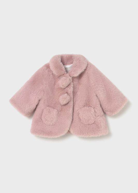 MAYORAL: NEWBORN GIRL FAUX FUR COAT