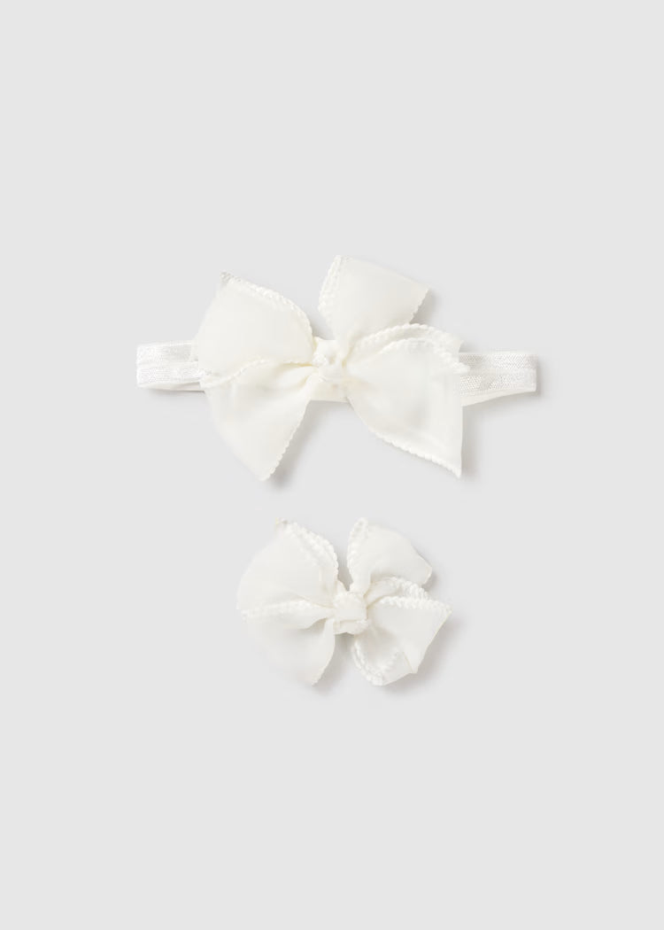MAYORAL : Newborn Girl Headband and Hair Clip Set