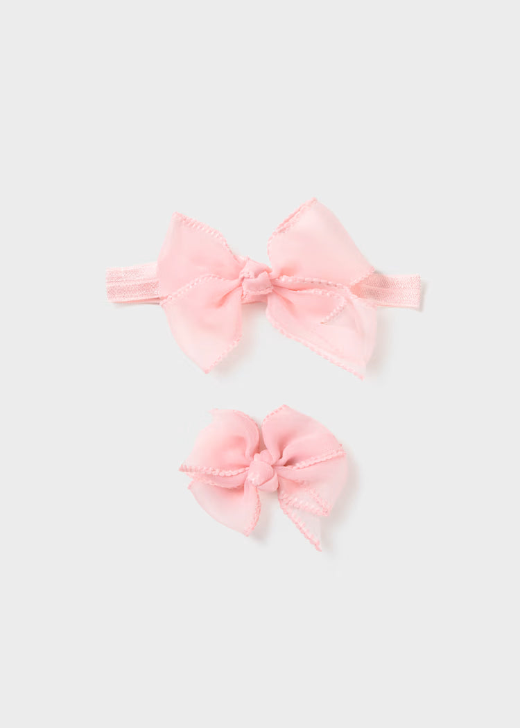 MAYORAL : Newborn Girl Headband and Hair Clip Set