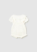 MAYORAL : Newborn Girl Knit Dungaree and Blouse Set