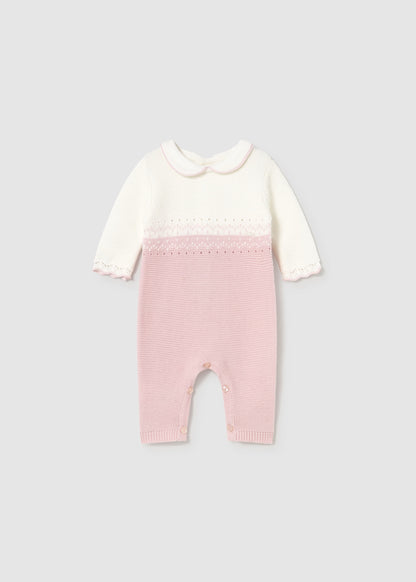 MAYORAL: NEWBORN GIRLS KNIT ONE-PIECE