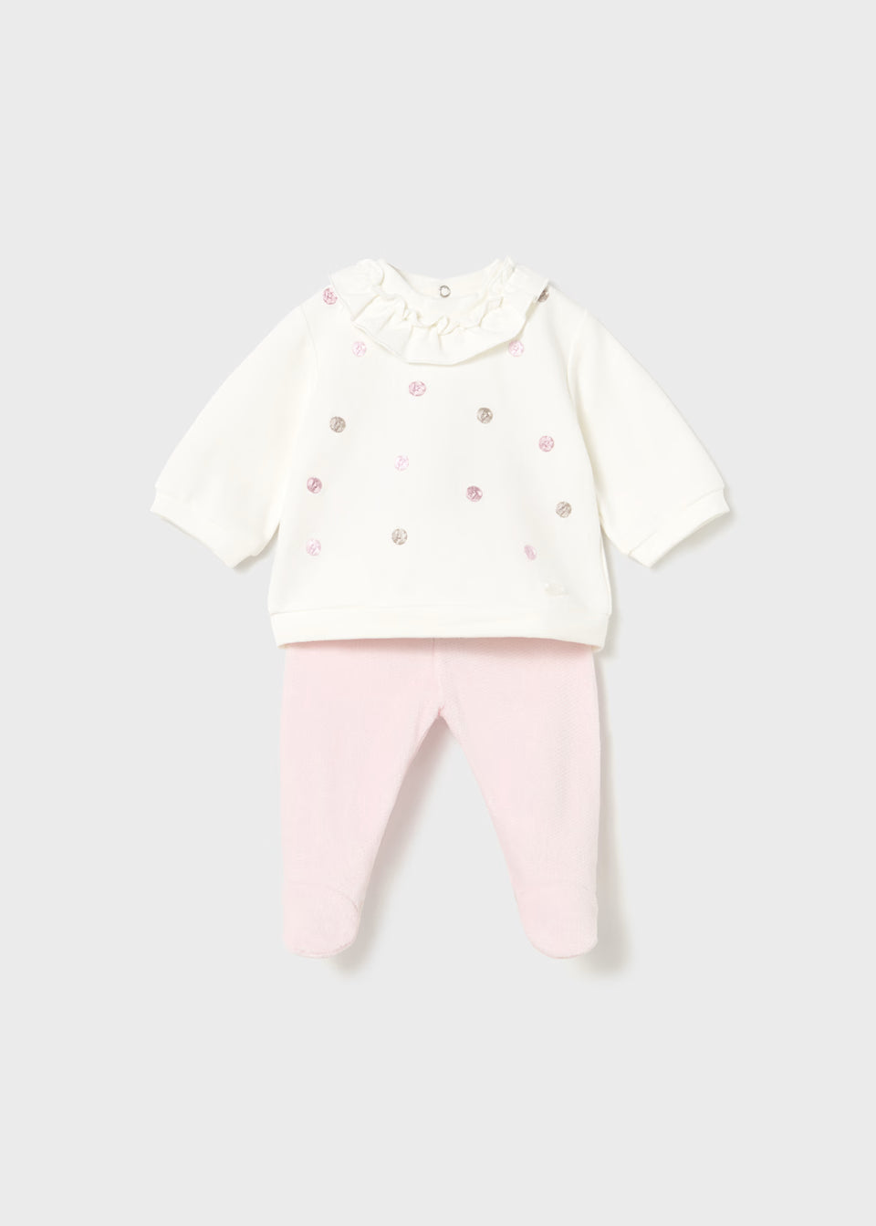 MAYORAL: NEWBORN GIRL PANTS AND SWEATSHIRT