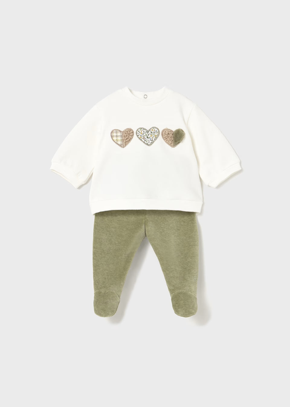 MAYORAL: NEWBORN GIRL PANTS AND SWEATSHIRT