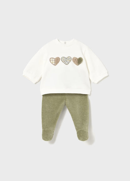 MAYORAL: NEWBORN GIRL PANTS AND SWEATSHIRT