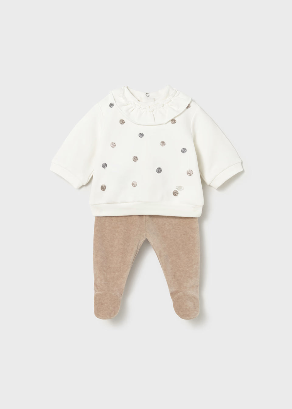 MAYORAL: NEWBORN GIRL PANTS AND SWEATSHIRT