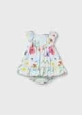 Mayoral:Newborn Girl Printed Dress with Bloomers