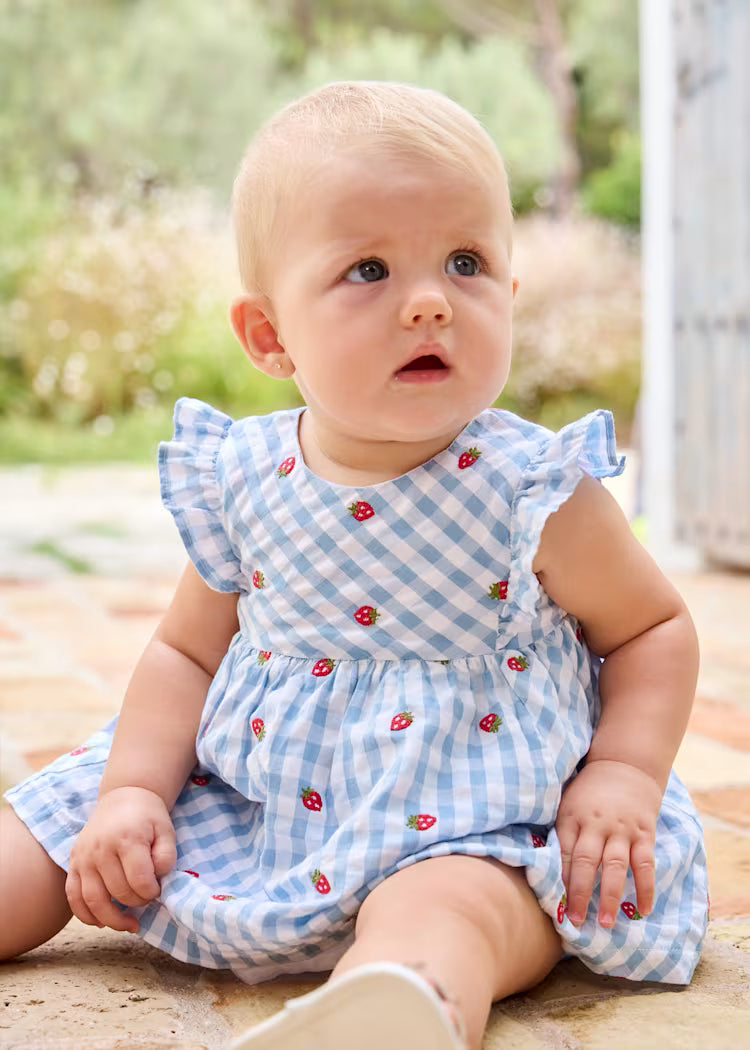 MAYORAL : Newborn Girl Printed Dress with Bloomers