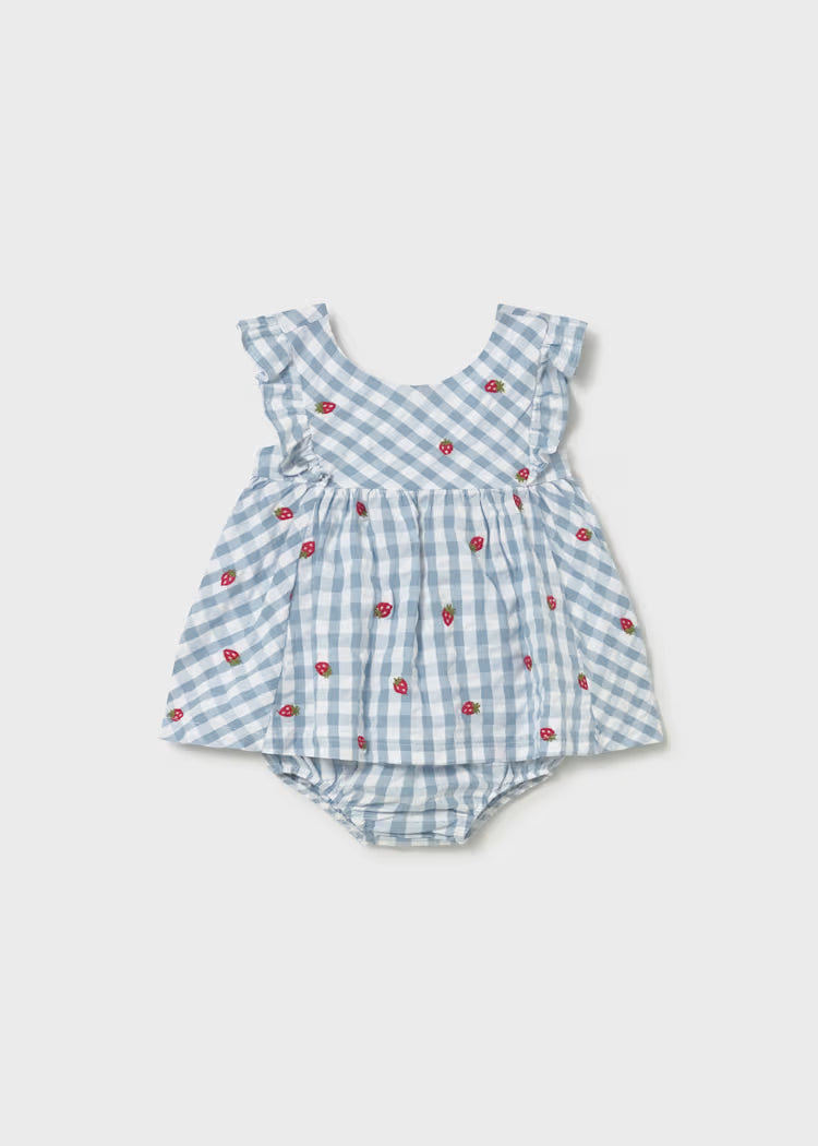 MAYORAL : Newborn Girl Printed Dress with Bloomers