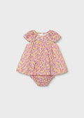 MAYORAL : Newborn Girl Printed Dress with Bloomers