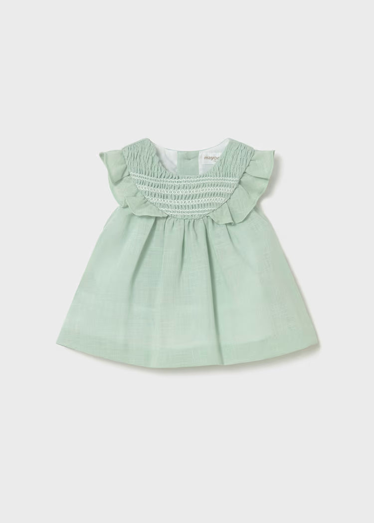 MAYORAL : Newborn Girl Smocked Dress