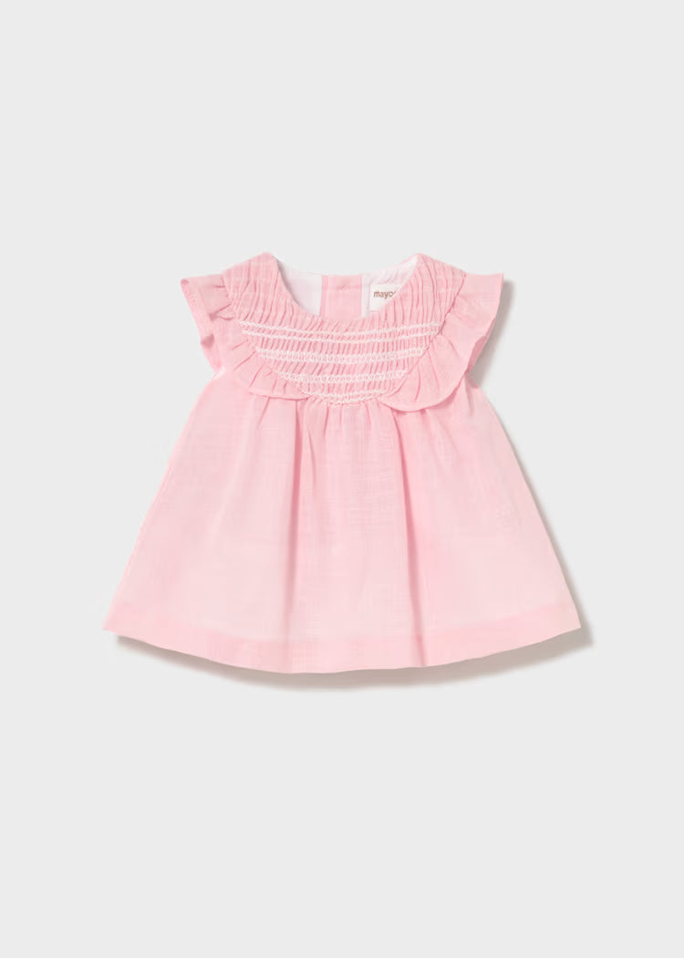 MAYORAL : Newborn Girl Smocked Dress