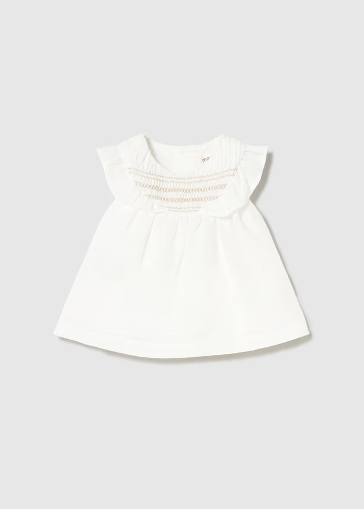 MAYORAL : Newborn Girl Smocked Dress