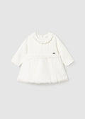 MAYORAL: NEWBORN GIRL TULLE AND KNIT DRESS