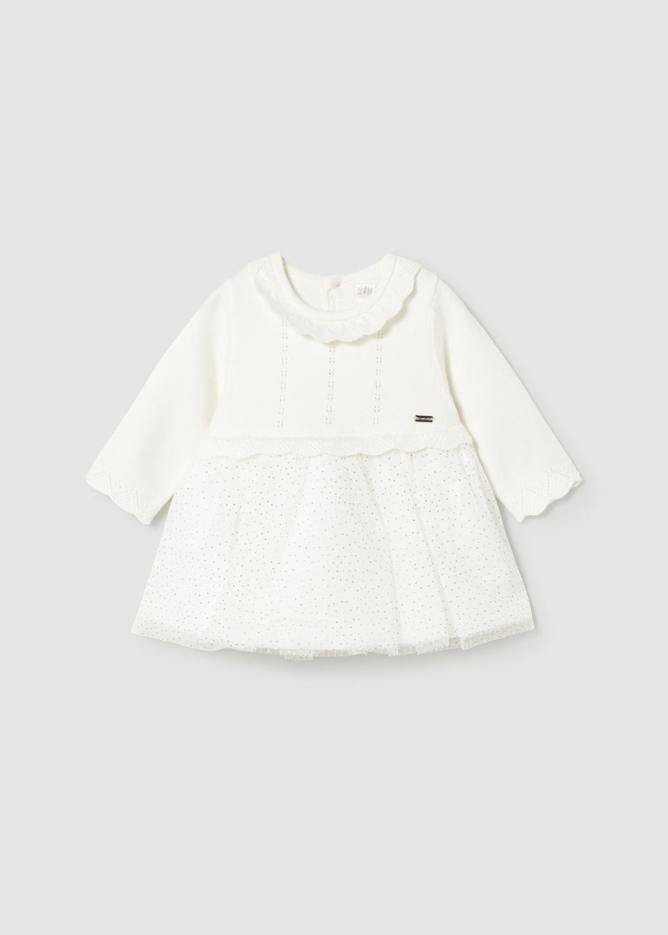 MAYORAL: NEWBORN GIRL TULLE AND KNIT DRESS