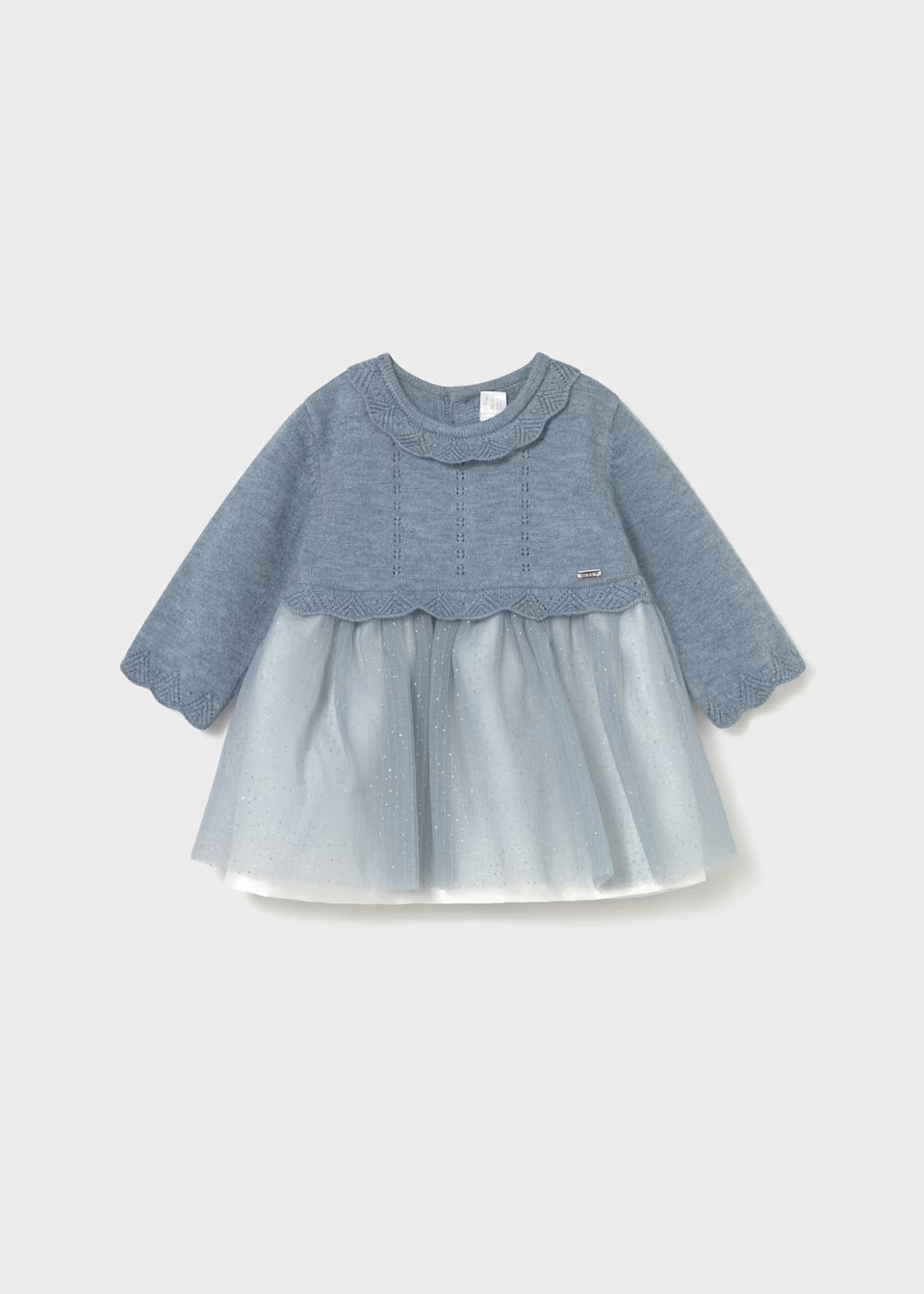 MAYORAL: NEWBORN GIRL TULLE AND KNIT DRESS