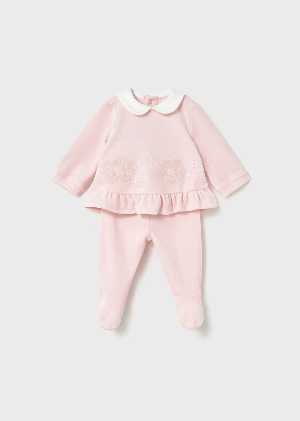 MAYORAL: NEWBORN GIRL VELOUR SET