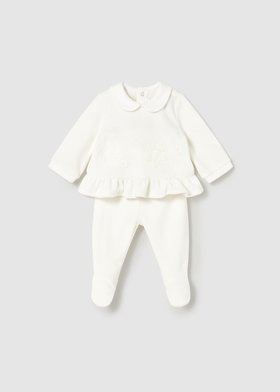 MAYORAL: NEWBORN GIRL VELOUR SET