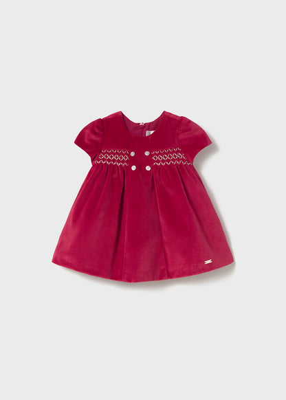 MAYORAL: NEWBORN GIRL VELVET DRESS