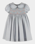 LULI AND ME: BLUE HYDRANGEAS SMOCK PETAL DRESS