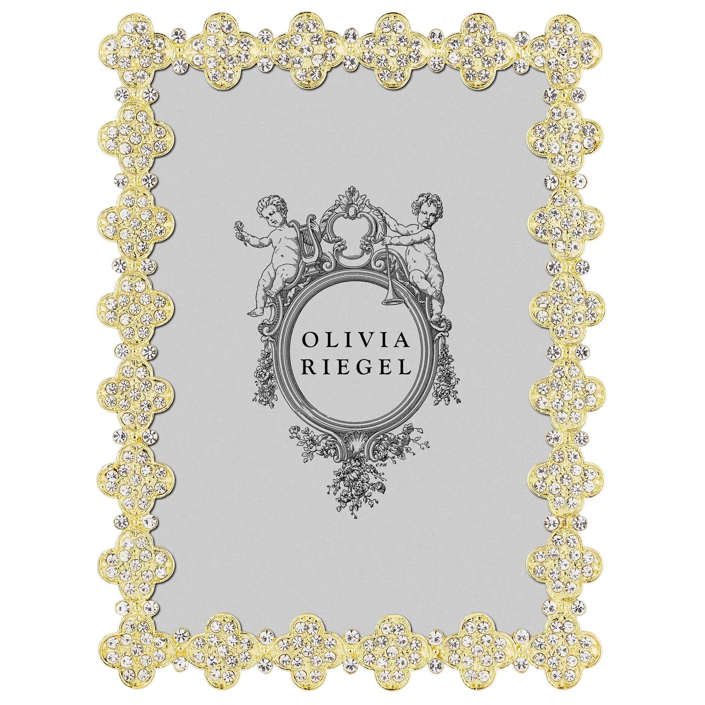OLIVIA RIEGEL : Gold Pavé Clover 5X7