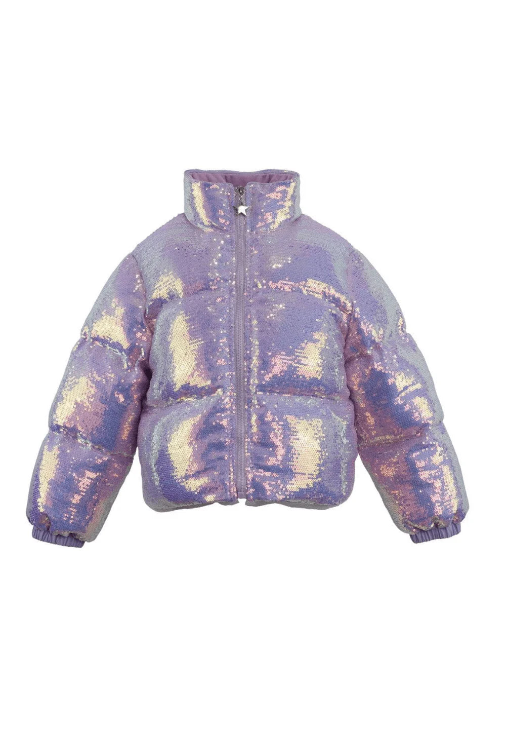 LOLA AND THE BOYS: LAVENDER SPARKLE SEQUIN PUFFER