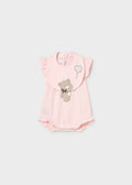 Mayoral: Short romper with ruffle and bib for newborns