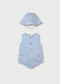 MAYORAL : Newborn Boy Printed Romper with Hat Set
