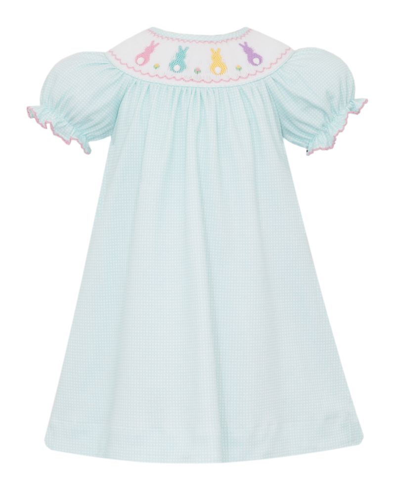 Petit Bebe Aqua Cotton Tails Dress