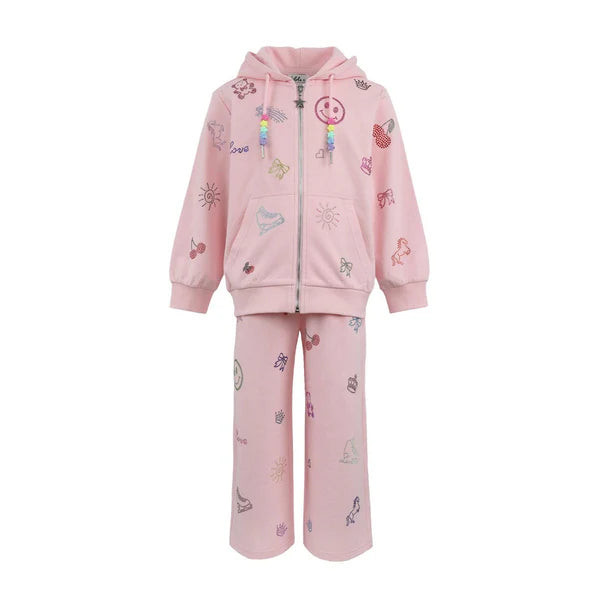 LOLA AND THE BOYS: CRYSTAL DOODLE JOGGERS SET