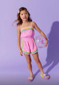 Lola and The Boys: Pink Rainbow Summer Romper (Pink-Rainbow-Summer-Romper)