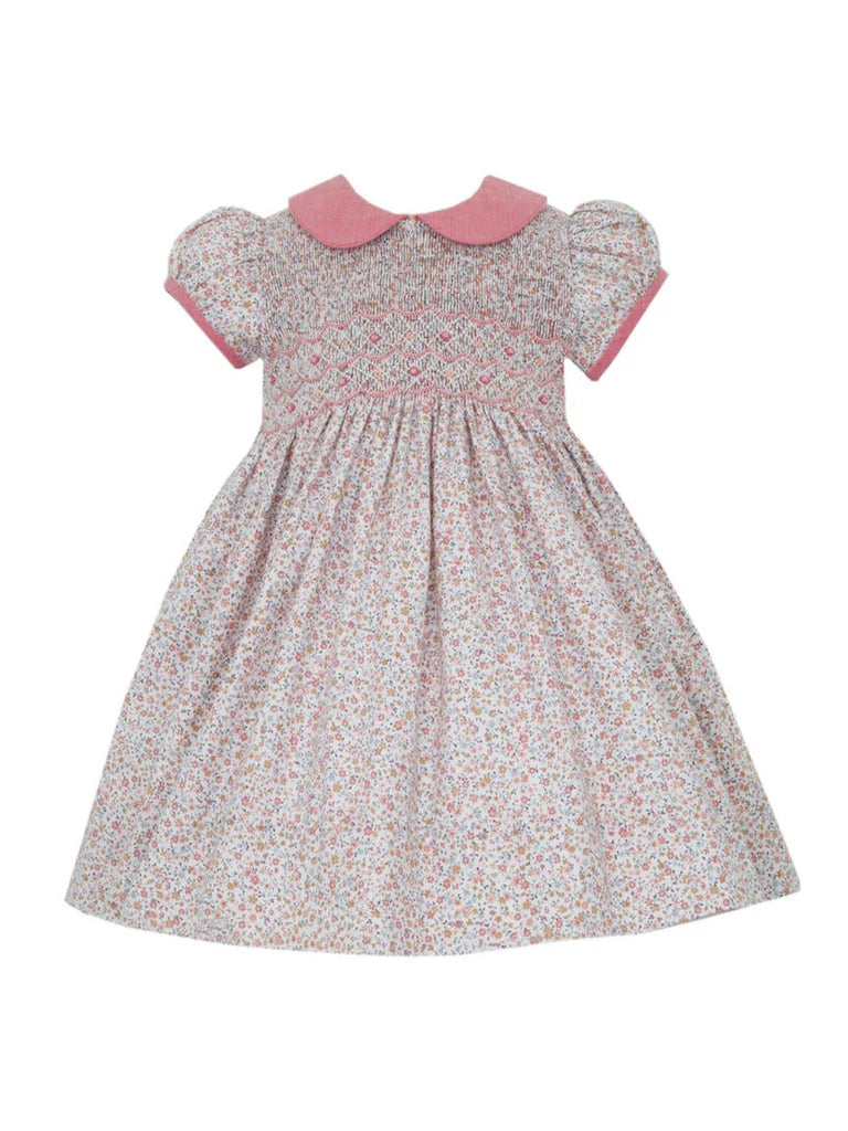PETIT BEBE: PINK SMOCKED LONGSLEEVE DRESS