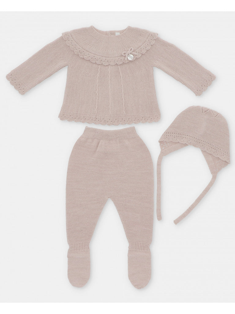 MARTIN ARANDA: 3 PIECE SET WITH BONNET