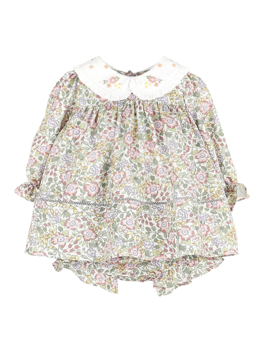 SOPHIE & LUCAS : GIRLS FLORAL DRESS WITH BLOOMER