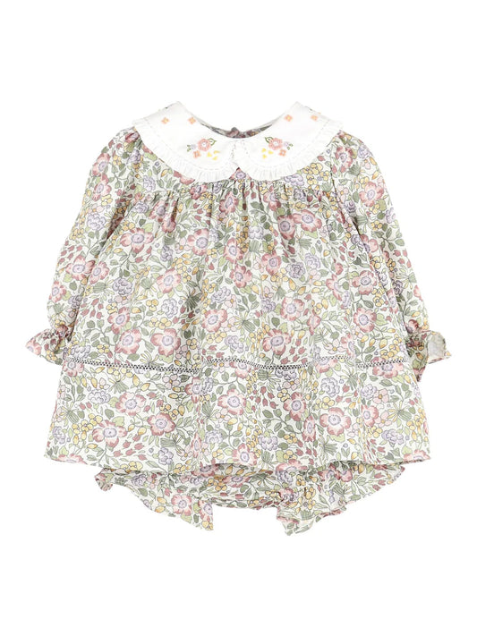 SOPHIE & LUCAS : GIRLS FLORAL DRESS WITH BLOOMER