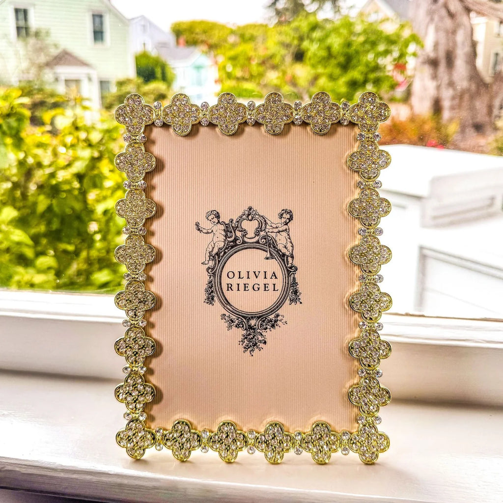 OLIVIA RIEGEL : Gold Pavé Clover 5X7